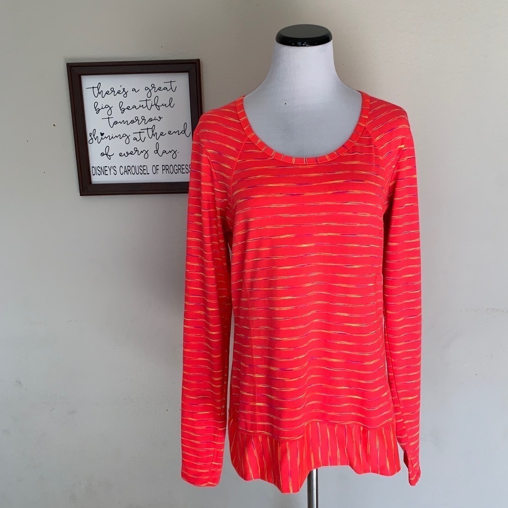 RBX performance running orange striped shirt thumb